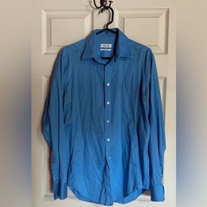 Calvin Klein men’s dress shirt slim fit cornflower blue size 16